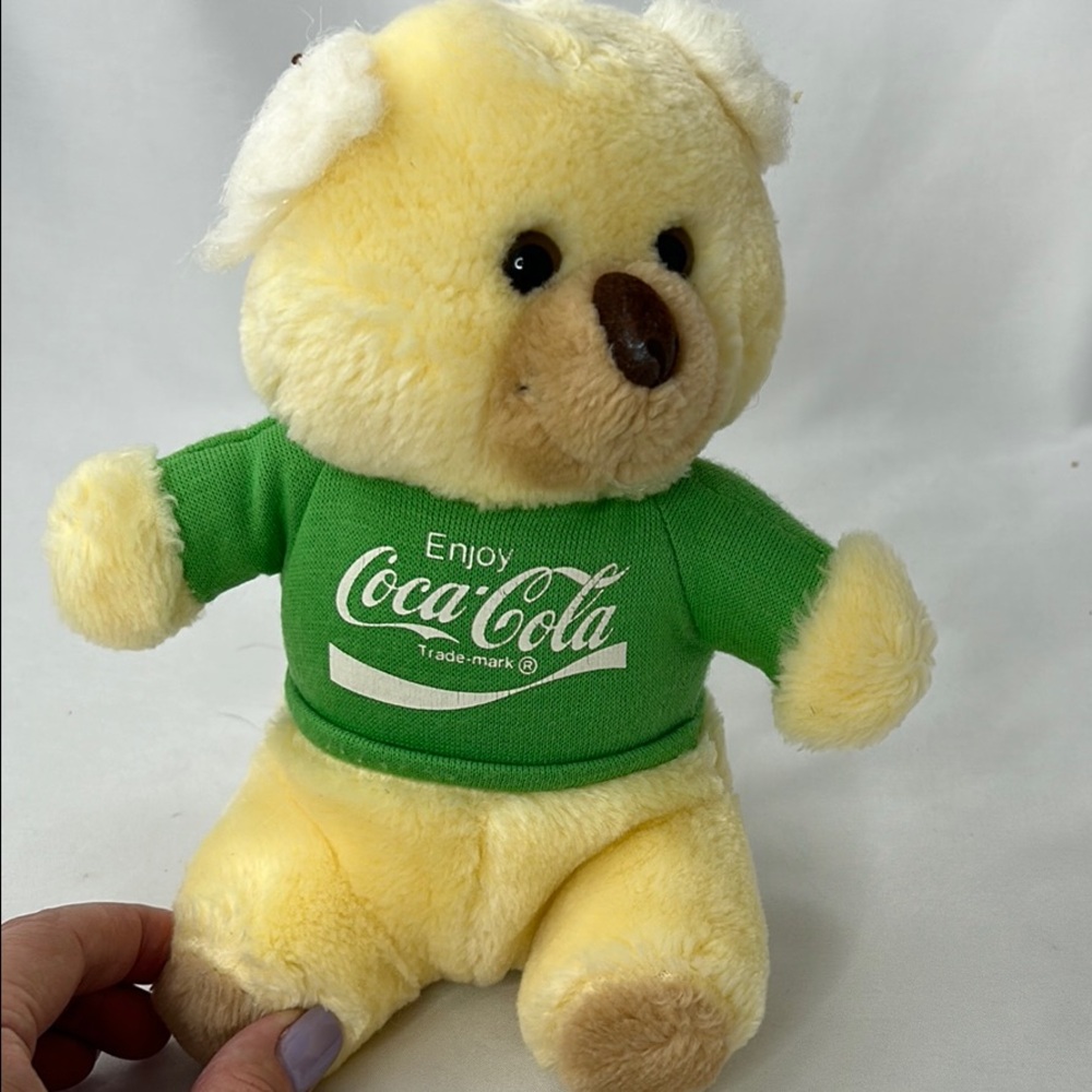 Whataburger 1980’s Coca Cola Plush Teddy Bear Yellow Green